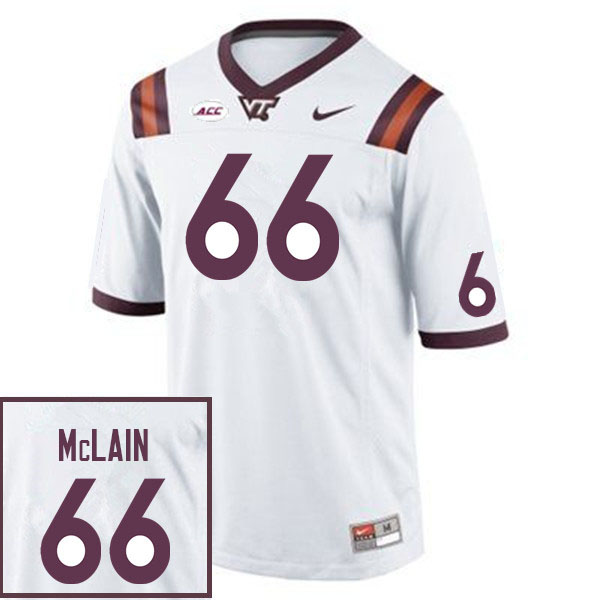 Men #66 Hunter Mclain Virginia Tech Hokies College Football Jerseys Sale-White - Click Image to Close